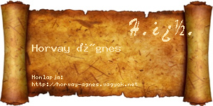 Horvay Ágnes névjegykártya