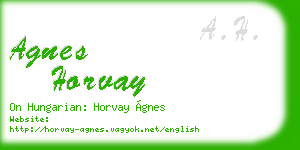 agnes horvay business card
